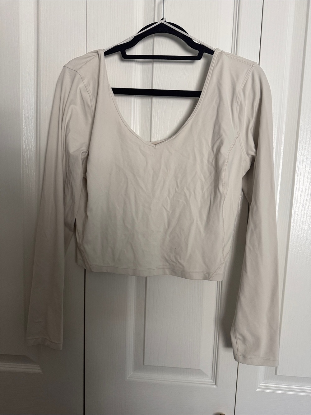 lululemon athletica Long Sleeve Scoop Neck Top in Light Cream
